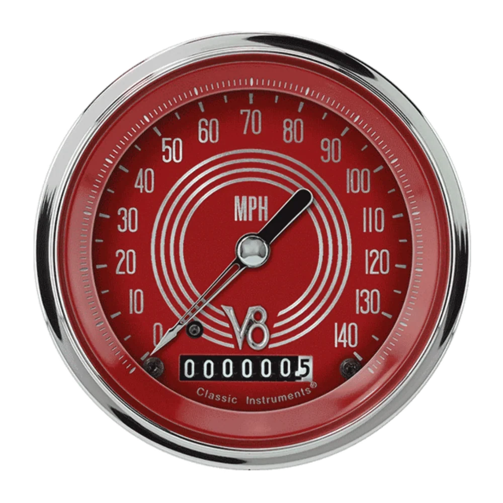 V8 Red Steelie 3 3_8_ Speedometer V8RS55SHC